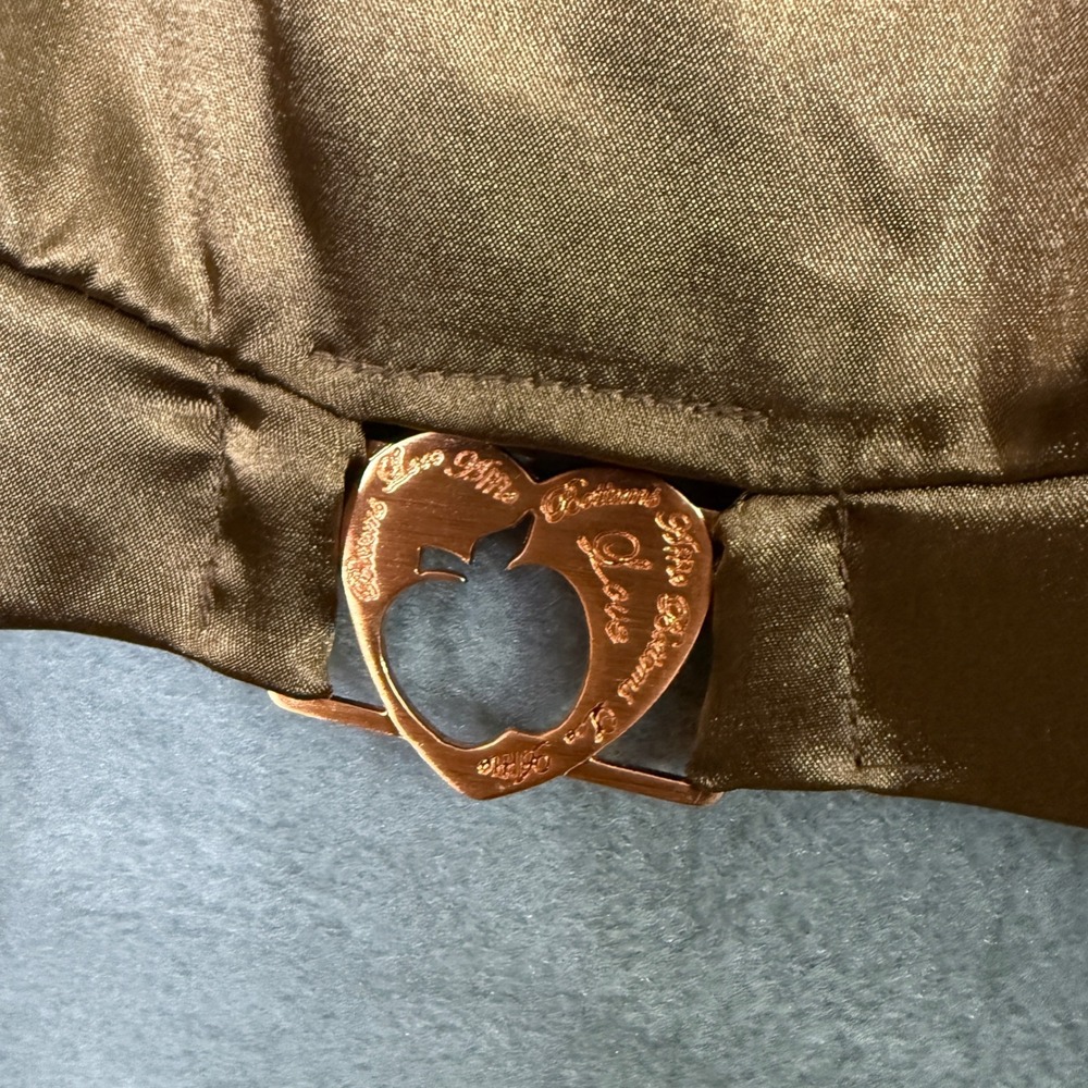 Rare Apple Bottoms Women's Bronze Satin‎ Long Sleeve Blouse Top Shirt L/G - Picture 10 of 10